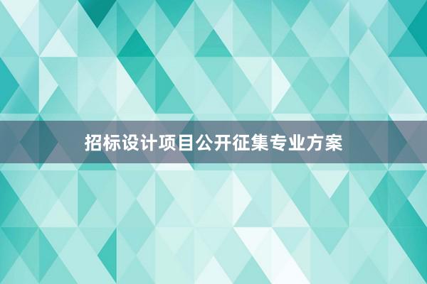 招标设计项目公开征集专业方案